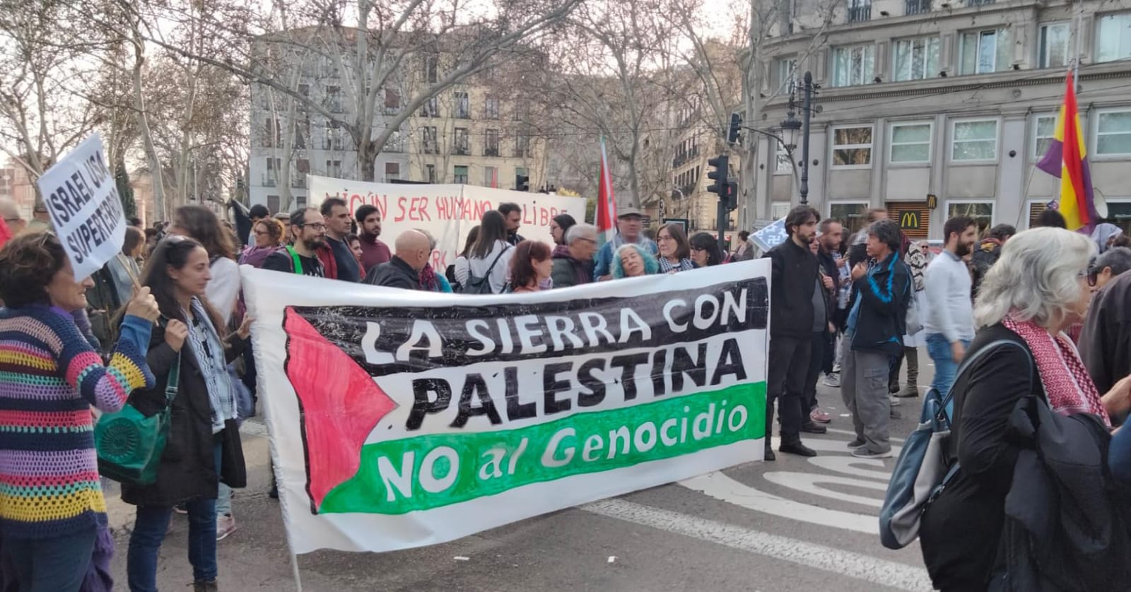 La Sierra con Palestina en una manifestación en Madrid
